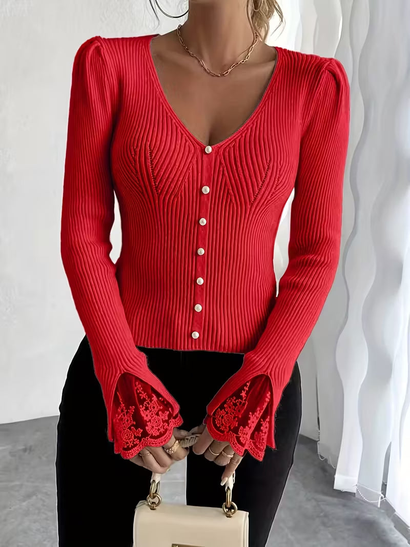 Maglioncino con dettagli in pizzo - Ari